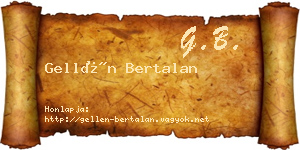 Gellén Bertalan névjegykártya