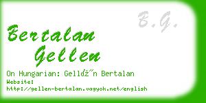 bertalan gellen business card